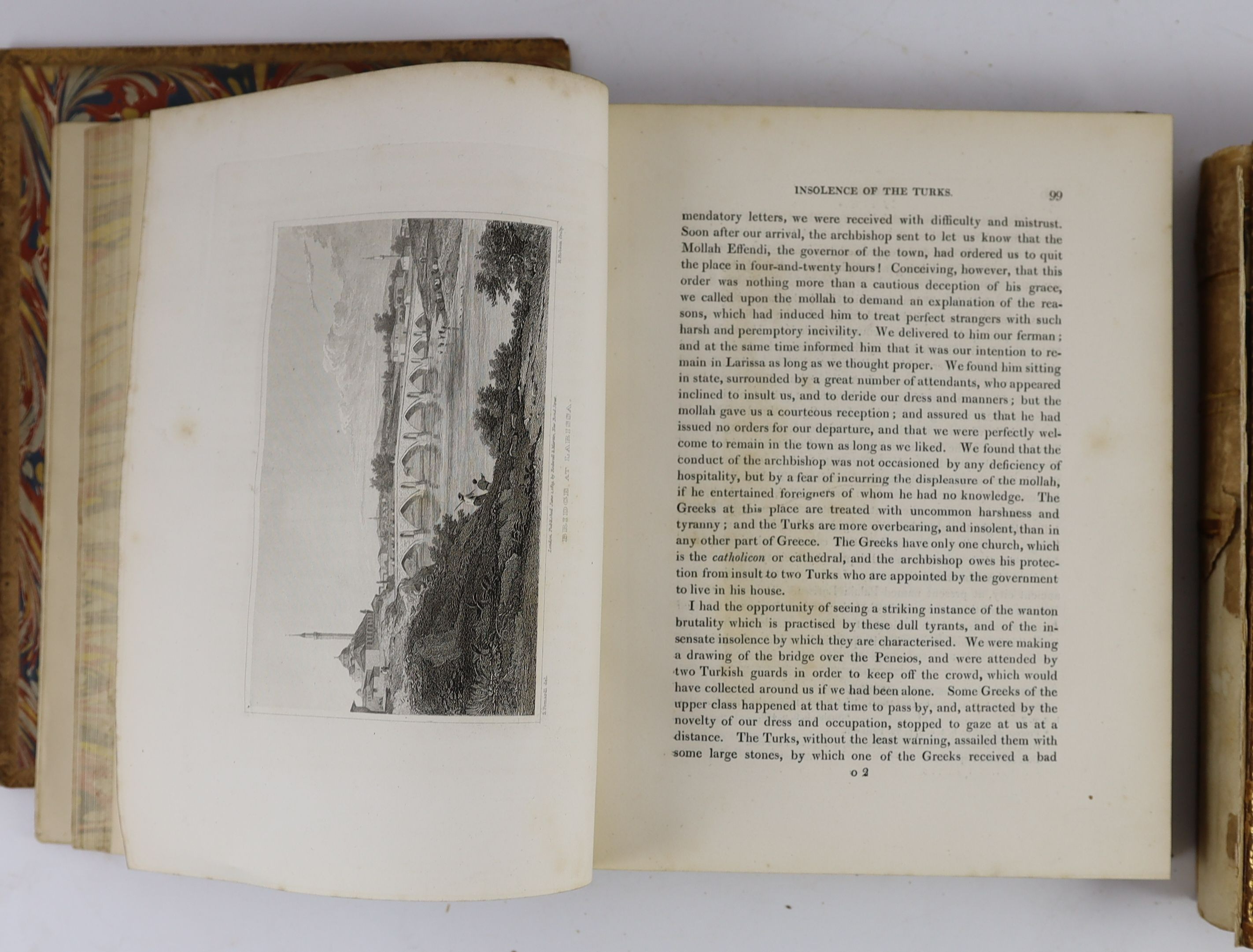 Dodwell, Edward - A Classical and Topographical Tour through Greece, during the years 1801, 1805, AND 1806, 1st edition, Sir John Linton Myers copy, 2 vols, 4to, speckled calf by Rivière, with folding map and 66 plates,